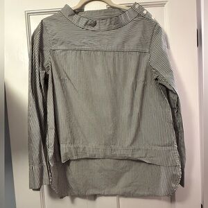 J. Crew Black and White Striped Top